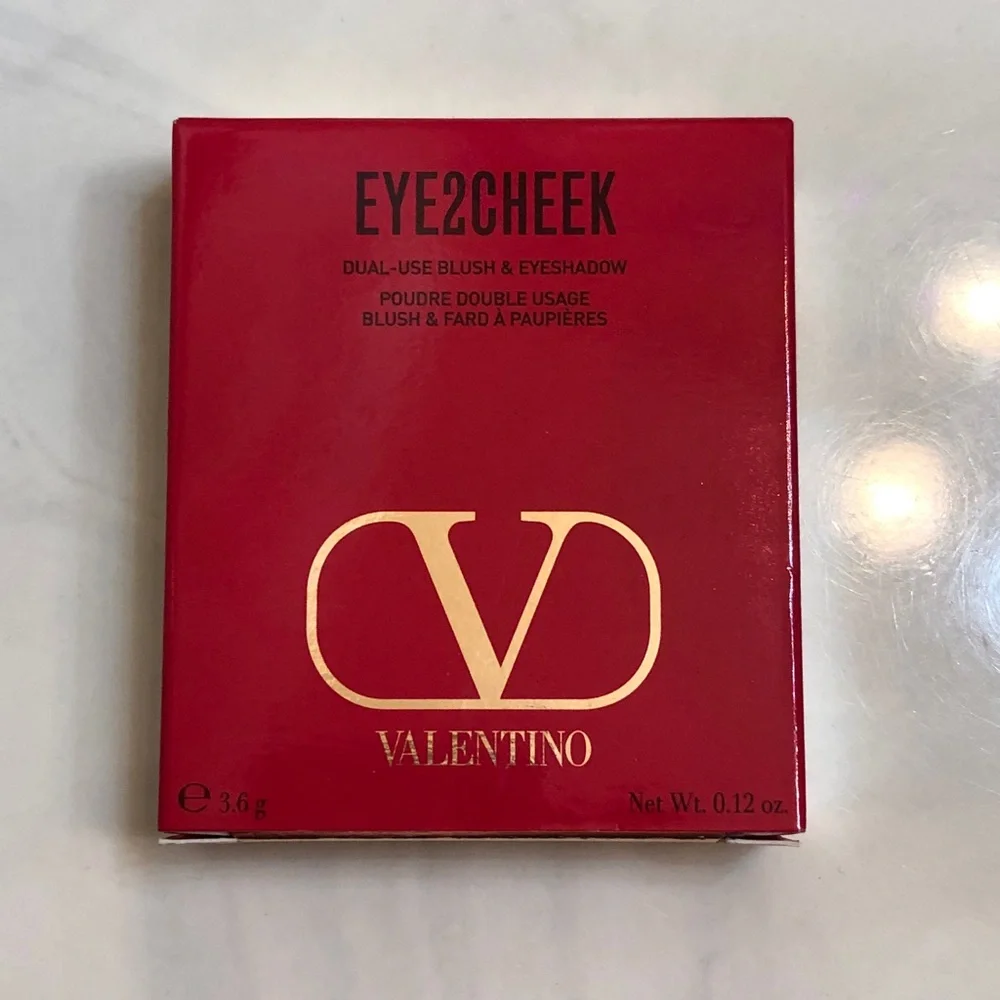 Valentino EYE2CHEEK Dual-Use Blush & Eyeshadow Shade 08 Roman Sky + Brush NIB